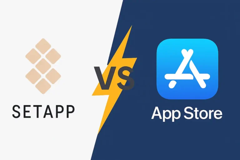 Setapp vs App Store with logo that generate by gpt 4o